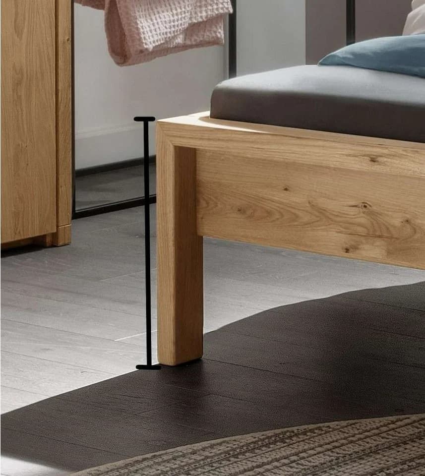 Home affaire Schlafzimmer-Set Huven Massivholzbett Eiche 3-tlg. mit 2 Nachttischen - Bild 4