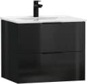 welltime Waschtisch Athen Schwarz Hochglanz mit Softclose Bild 2