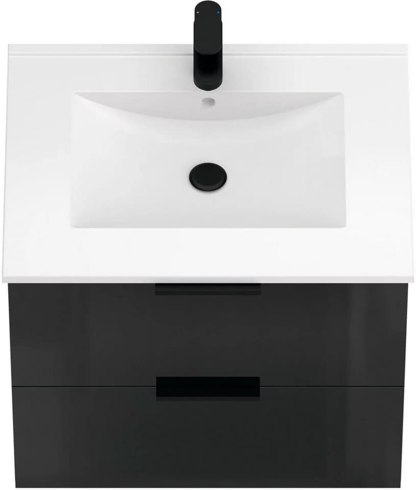 welltime Waschtisch Athen Schwarz Hochglanz mit Softclose - Bild 3