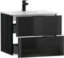 welltime Waschtisch Athen Schwarz Hochglanz mit Softclose Bild 4
