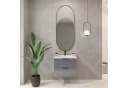 WELLTIME Waschtisch Athen 80cm Grau Hochglanz mit Becken Softclose Bild 1