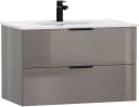 WELLTIME Waschtisch Athen 80cm Grau Hochglanz mit Becken Softclose Bild 2