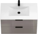 WELLTIME Waschtisch Athen 80cm Grau Hochglanz mit Becken Softclose Bild 3