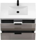 WELLTIME Waschtisch Athen 80cm Grau Hochglanz mit Becken Softclose Bild 5
