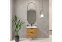 welltime Waschtisch Athen Badschrank mit Becken 80cm Softclose Eiche Bild 1