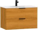 welltime Waschtisch Athen Badschrank mit Becken 80cm Softclose Eiche Bild 2
