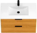 welltime Waschtisch Athen Badschrank mit Becken 80cm Softclose Eiche Bild 3