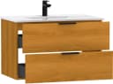 welltime Waschtisch Athen Badschrank mit Becken 80cm Softclose Eiche Bild 4