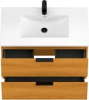 welltime Waschtisch Athen Badschrank mit Becken 80cm Softclose Eiche Bild 5