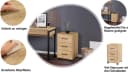 OTTO HOME Container Moid 3 Schubladen Eiche Natur Schwarz Bild 3