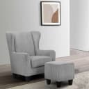 Home Affaire Ohrensessel Chilly mit Hocker Grau Bild 2