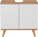 Welltime Lund Badunterschrank 65cm Weiß Hochglanz Falttüren Bild 2