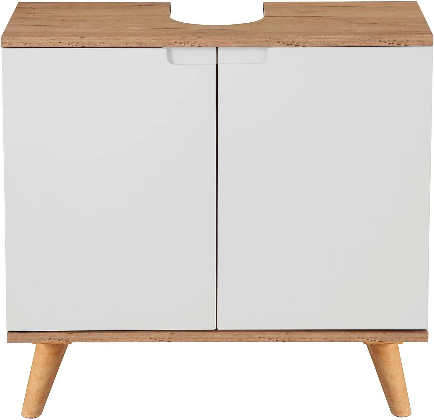 Welltime Lund Badunterschrank 65cm Weiß Hochglanz Falttüren - Bild 2