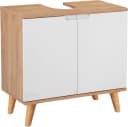 Welltime Lund Badunterschrank 65cm Weiß Hochglanz Falttüren Bild 3