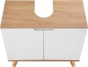 Welltime Lund Badunterschrank 65cm Weiß Hochglanz Falttüren Bild 4