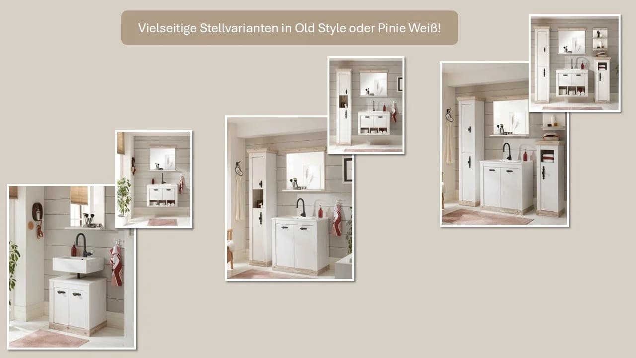 Home Affaire Hochschrank Florenz Weiß Landhausstil - Bild 4