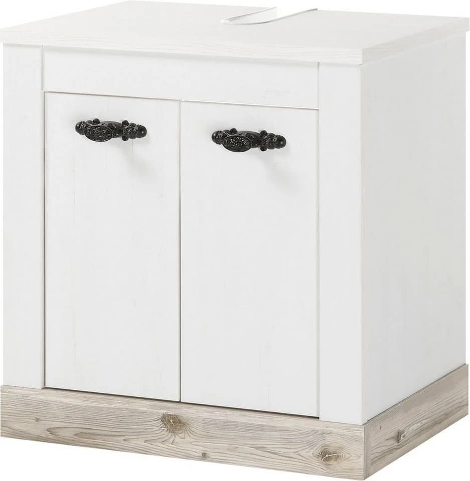 Home affaire Waschbeckenunterschrank Florenz Landhausstil Weiß - Bild 2
