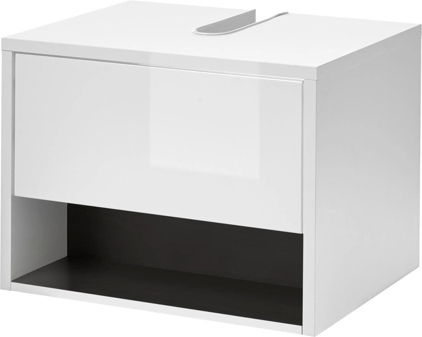 HOME AFFAIRE Studio Line Waschbeckenunterschrank Weiß Anthrazit Hochglanz
