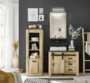 Home affaire Badmöbel-Set SHERWOOD, Bad im modernen Design, 3-teiliges Badezimmer, Scheunentorbeschlag & Apothekergriff aus Metall Bild 1