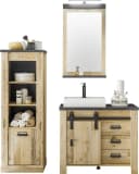 Home affaire Badmöbel-Set SHERWOOD, Bad im modernen Design, 3-teiliges Badezimmer, Scheunentorbeschlag & Apothekergriff aus Metall Bild 2