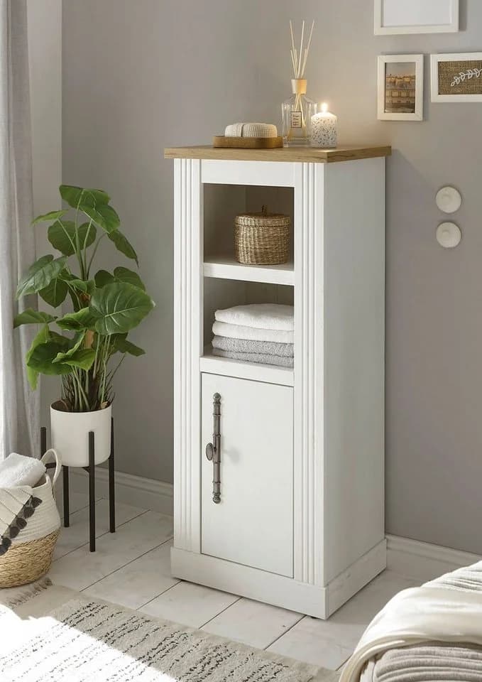 OTTO HOME Midischrank WESTMINSTER Landhausstil Weiß Metallgriffe