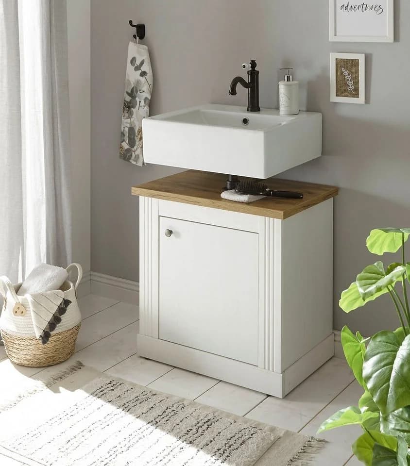 OTTO HOME WESTMINSTER Waschbeckenunterschrank Landhausstil Weiß - Bild 5