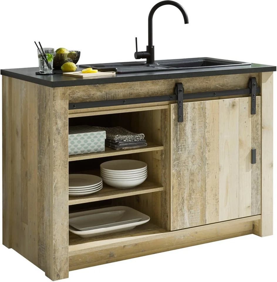 HOME AFFAIRE Spülenschrank Sherwood braun mit Schiebetür - Bild 2