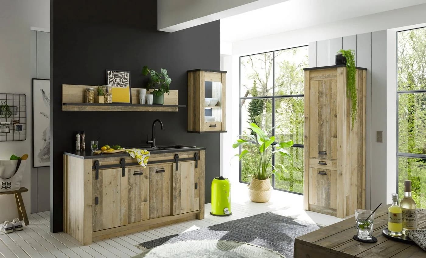 HOME AFFAIRE Spülenschrank Sherwood Braun Old Style mit Soft-Close