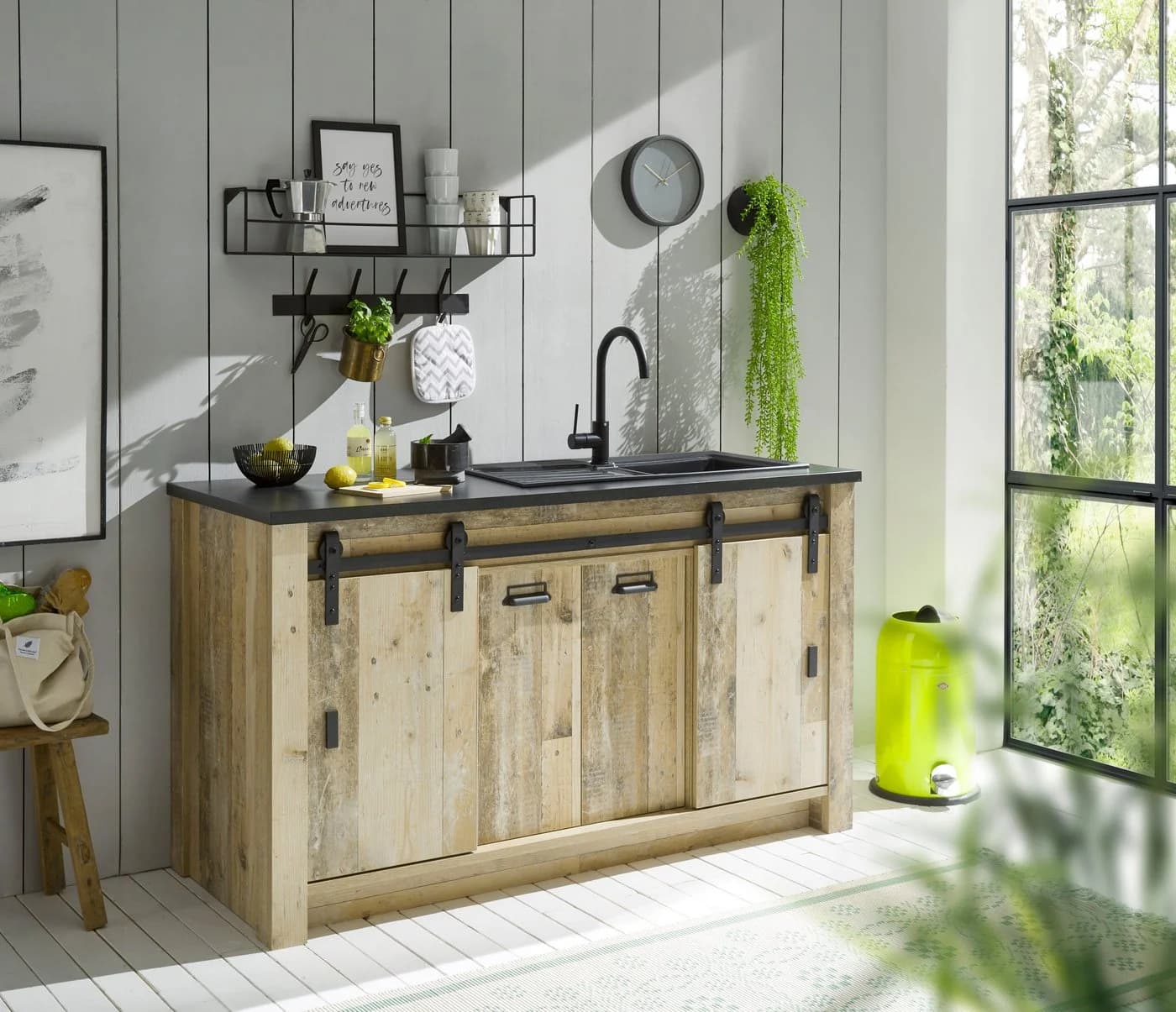 HOME AFFAIRE Spülenschrank Sherwood Braun Old Style mit Soft-Close - Bild 4