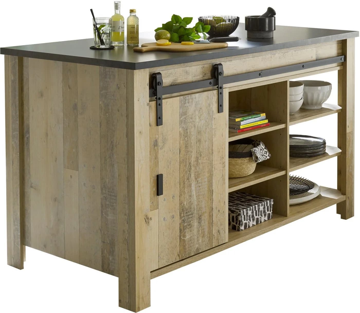 HOME AFFAIRE Unterschrank Sherwood Braun Holzoptik Soft-Close - Bild 2