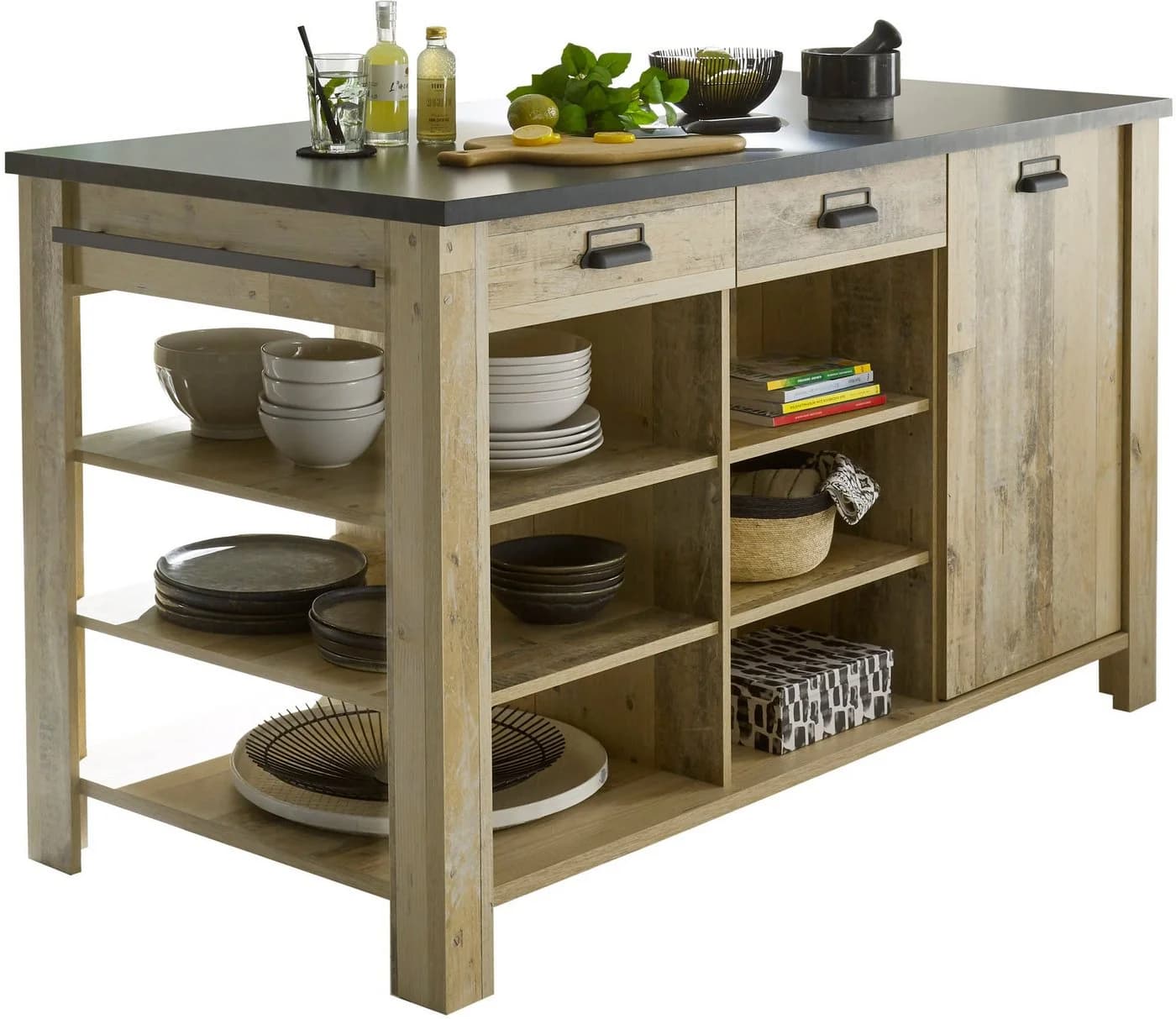 HOME AFFAIRE Unterschrank Sherwood Braun Holzoptik Soft-Close - Bild 3