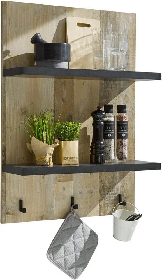 HOME AFFAIRE Wandregal Sherwood Braun Modernes Holz Dekor - Bild 3
