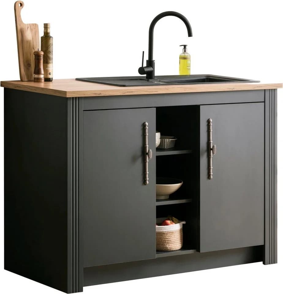 OTTO HOME Spülenschrank Westminster Grau Landhausstil - Bild 3