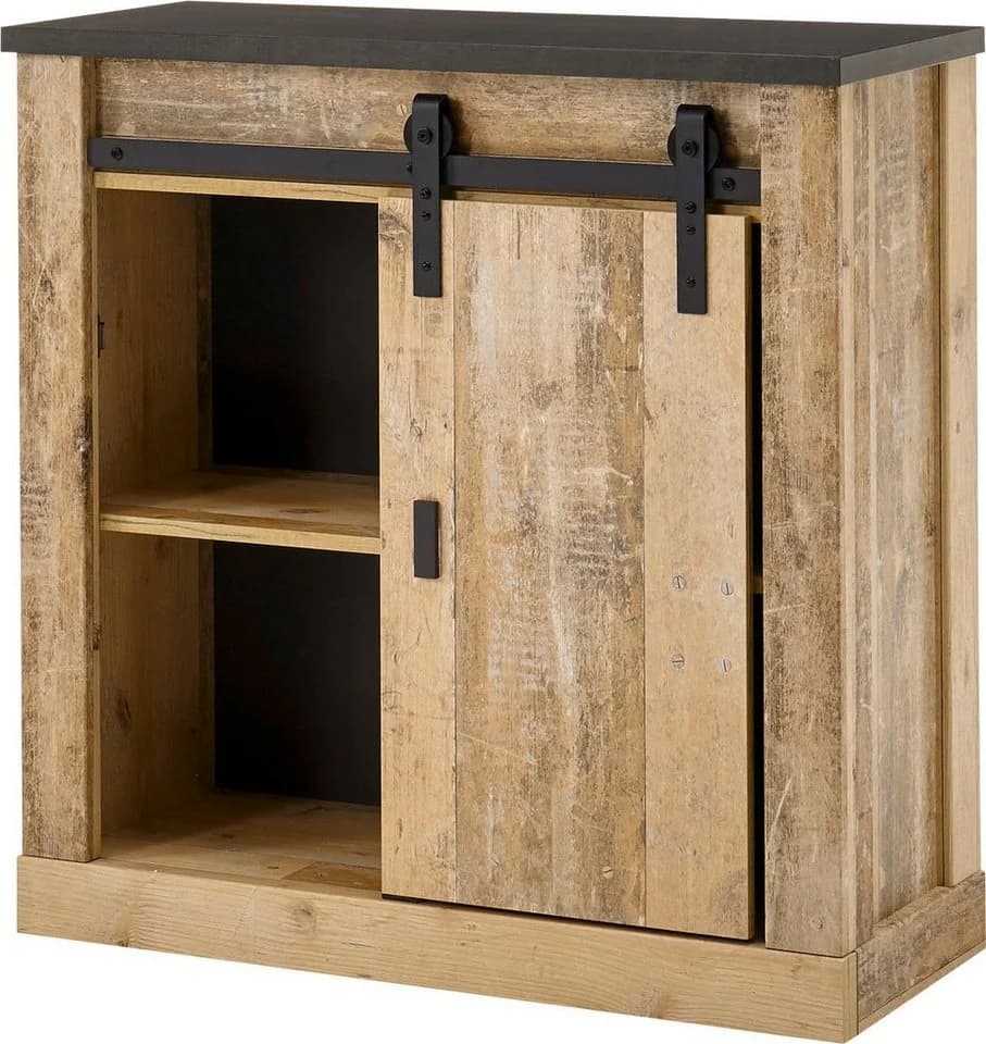 HOME AFFAIRE Regal SHERWOOD Braun Schiebetür FSC Holzwerkstoff - Bild 4