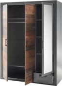 HOME AFFAIRE Brooklyn Kleiderschrank Grau Drehtürenschrank mit Spiegel Bild 4
