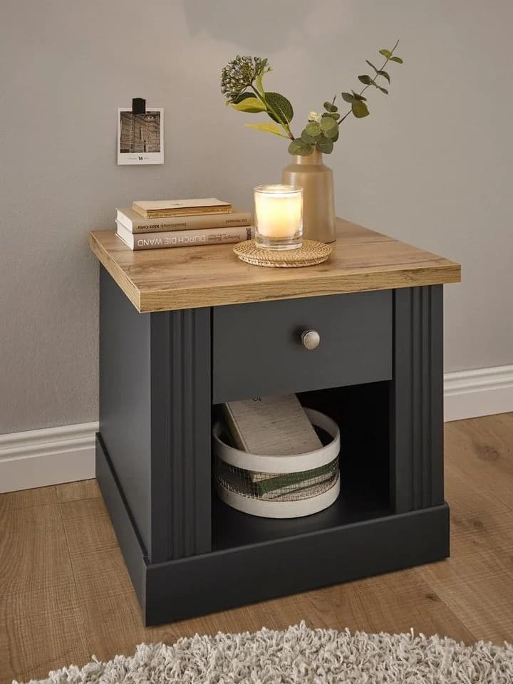 OTTO HOME Nachtkommode WESTMINSTER Grau dunkel 1 Schublade