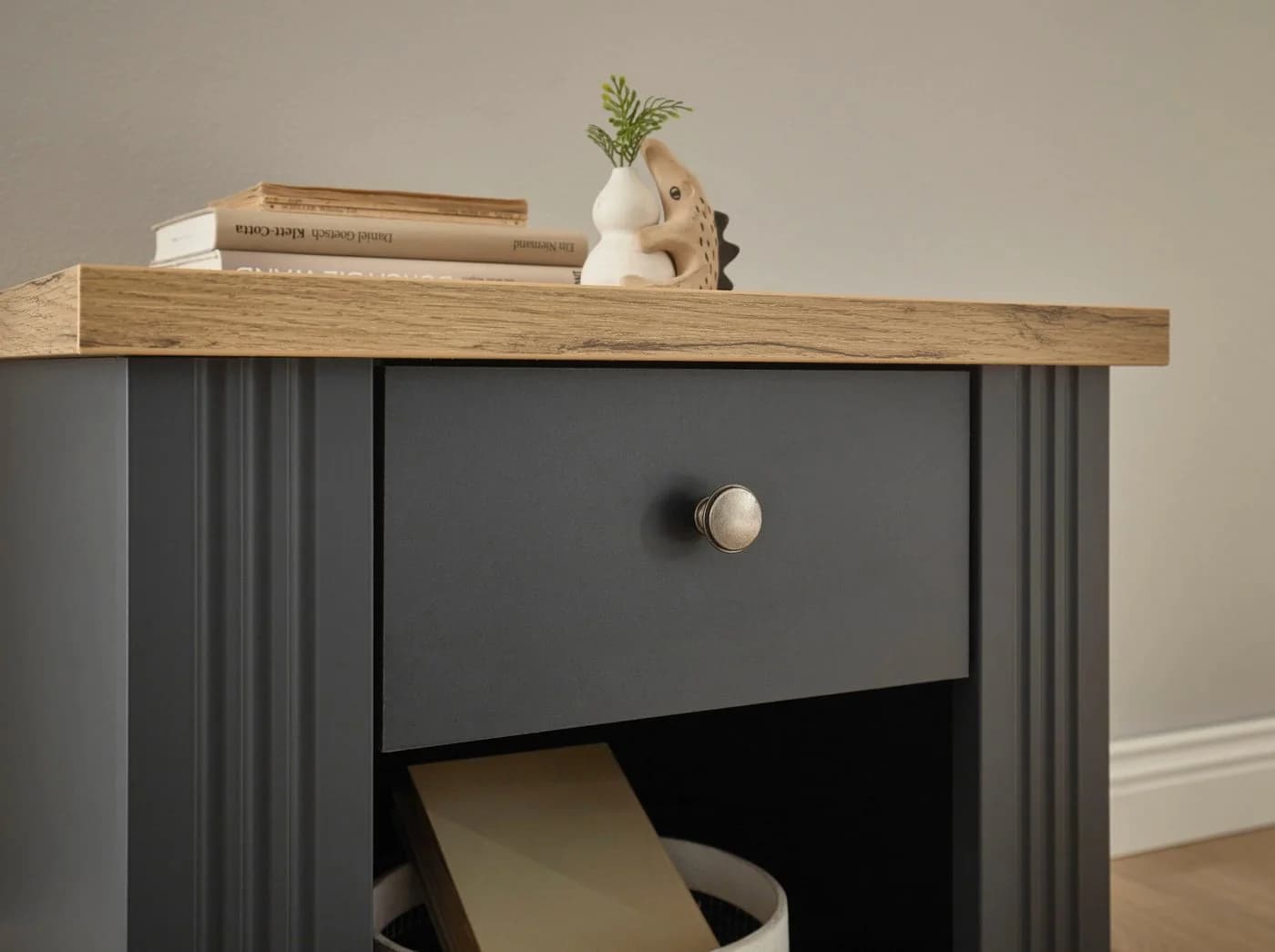 OTTO HOME Nachtkommode WESTMINSTER Grau dunkel 1 Schublade - Bild 5