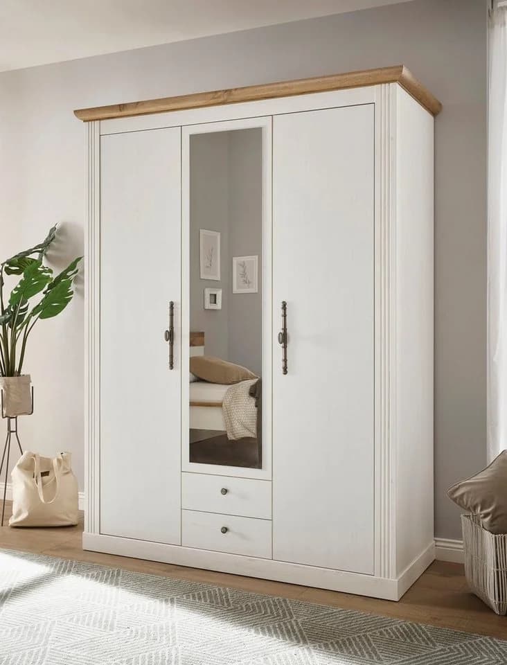 OTTO HOME WESTMINSTER Kleiderschrank Weiß Landhausstil 3 Türen