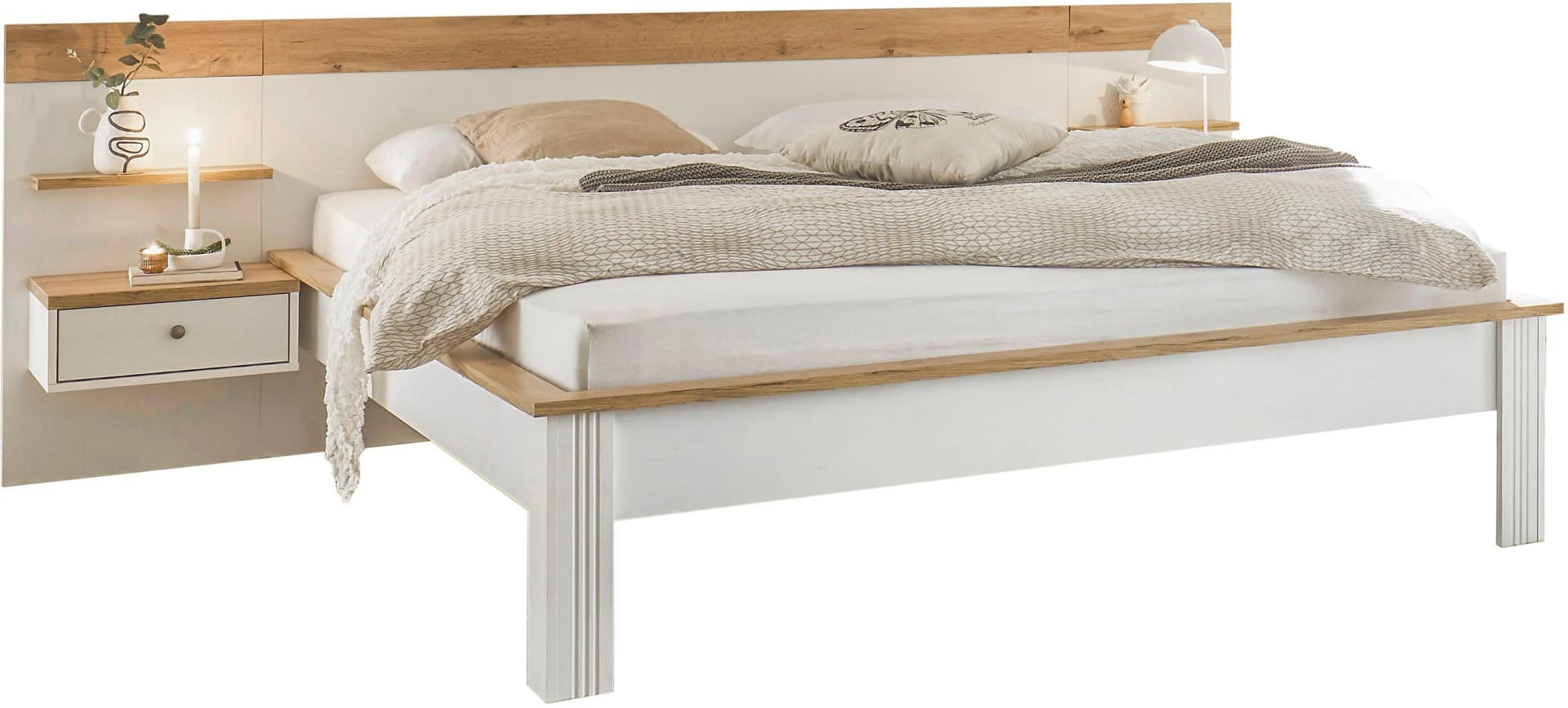 OTTO HOME Westminster Schlafzimmer-Set Weiß 3-tlg Bett 180x200cm