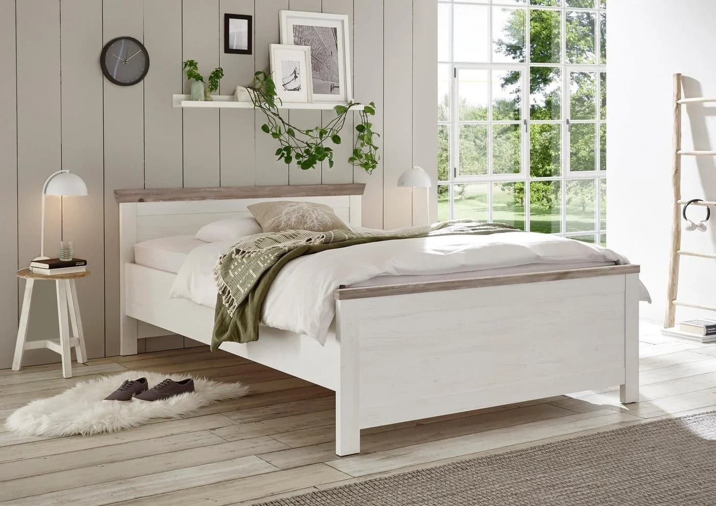 HOME AFFAIRE Florenz Doppelbett Landhausstil Weiß