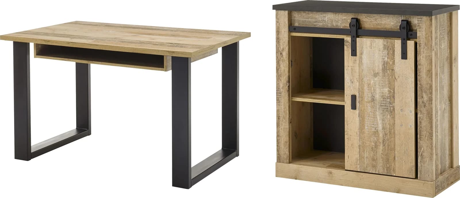 Schrank-Set HOME AFFAIRE SHERWOOD Büromöbel-Set Metallgriff