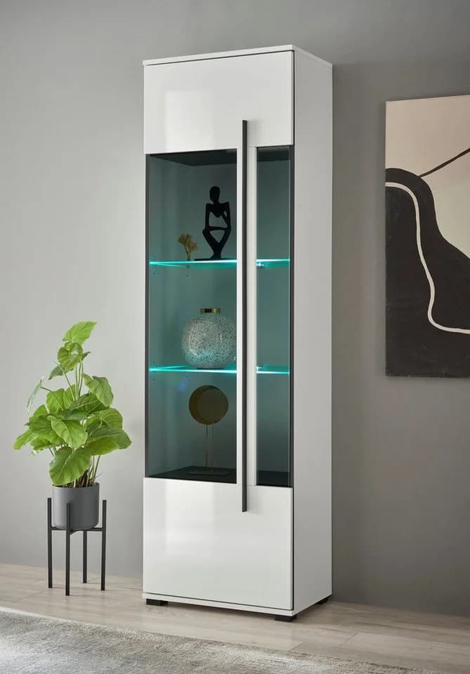HOME AFFAIRE Cantara Vitrine Weiß Hochglanz Standvitrine - Bild 2
