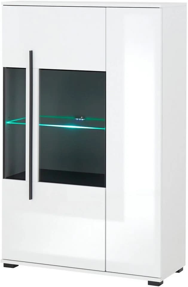 HOME AFFAIRE Cantara Vitrine Weiß Hochglanz 2 Türen - Bild 4