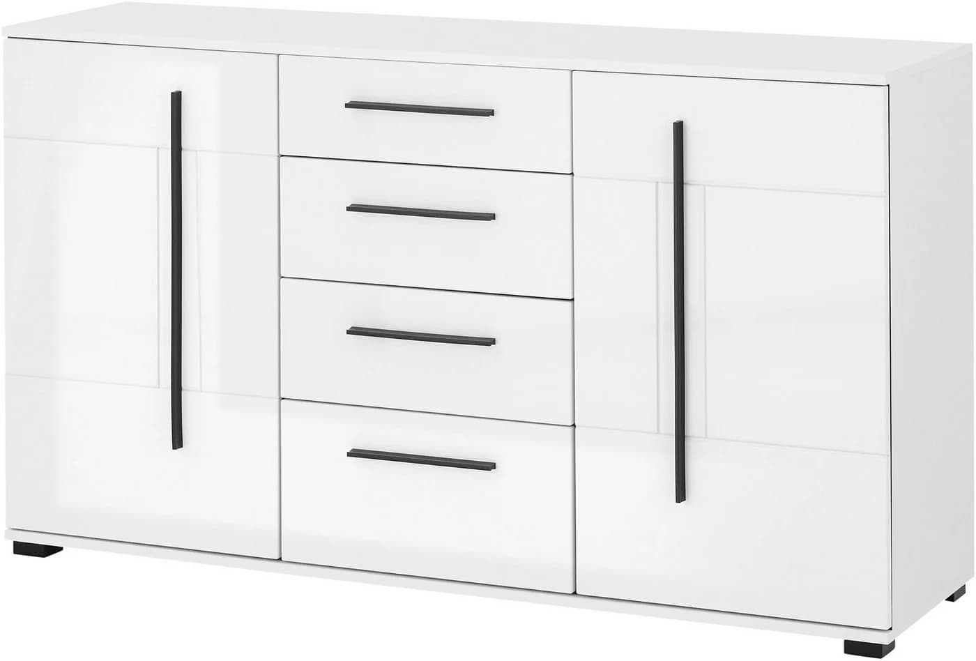 Home affaire Sideboard Cantara Weiß Moderner Schrank mit Griffleiste