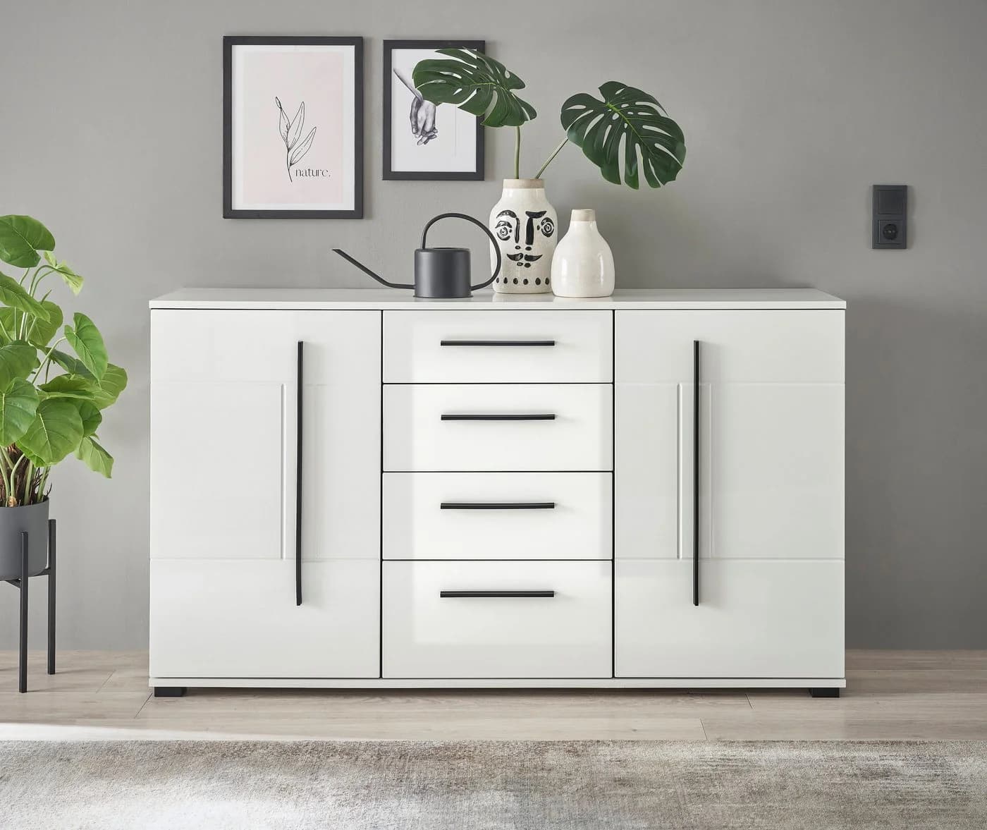 Home affaire Sideboard Cantara Weiß Moderner Schrank mit Griffleiste - Bild 2