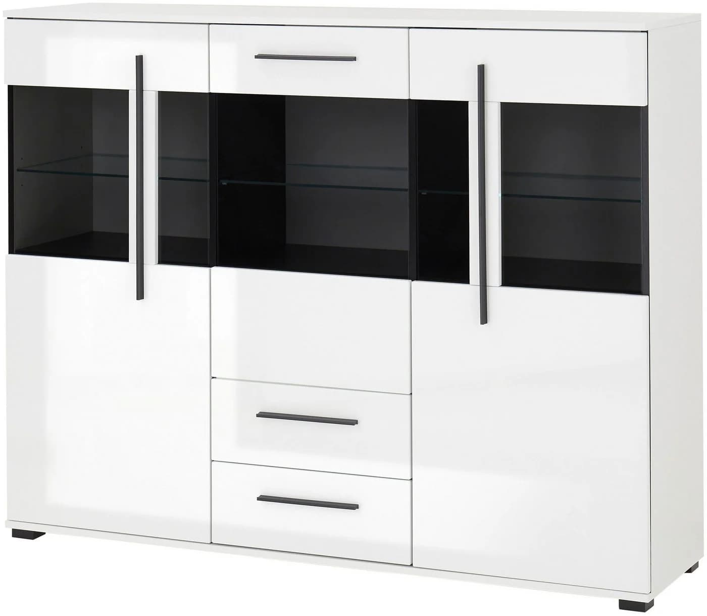 HOME AFFAIRE Highboard Cantara Weiß Moderner Schrank Vitrine - Bild 3
