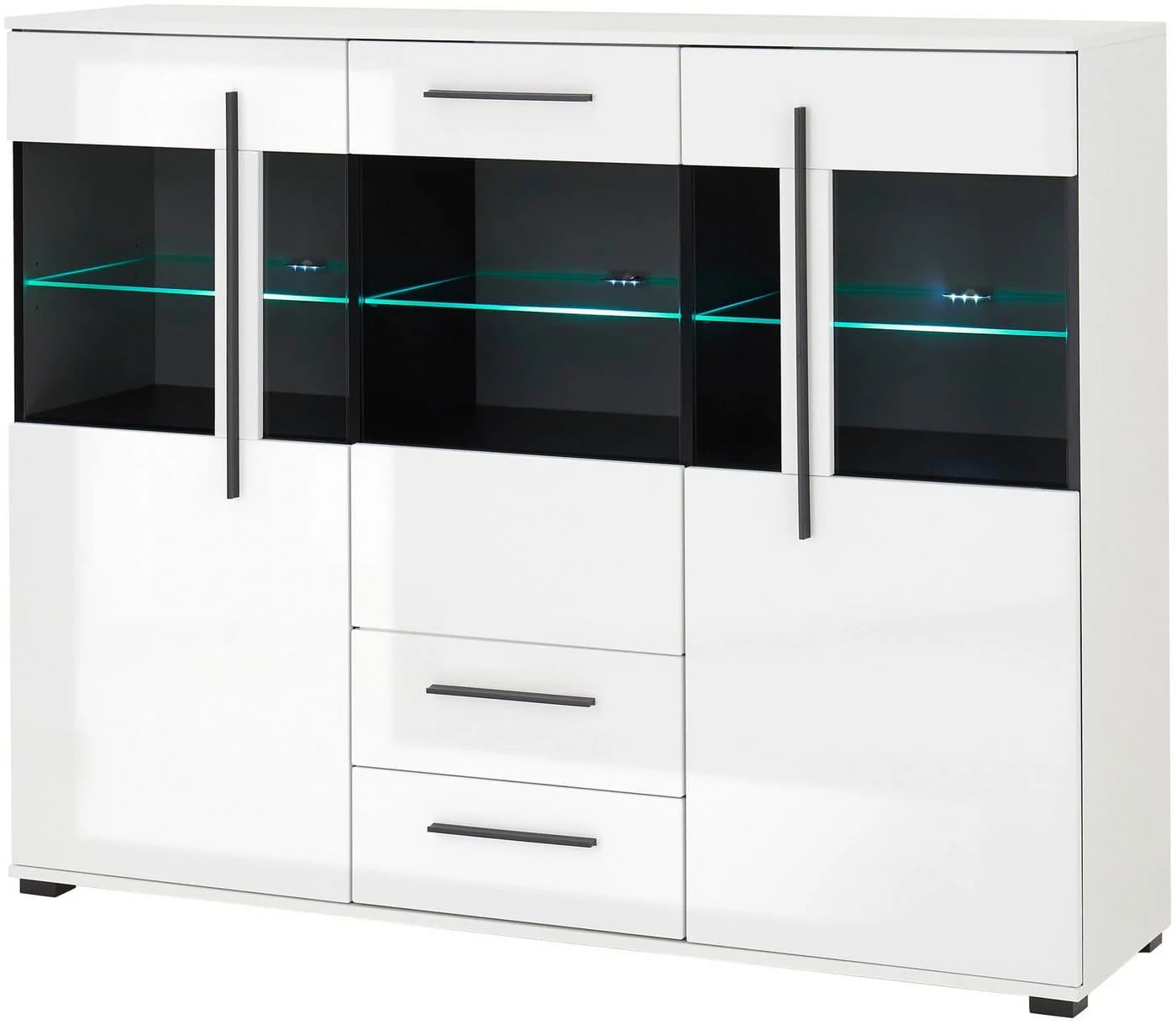 HOME AFFAIRE Highboard Cantara Weiß Moderner Schrank Vitrine - Bild 4