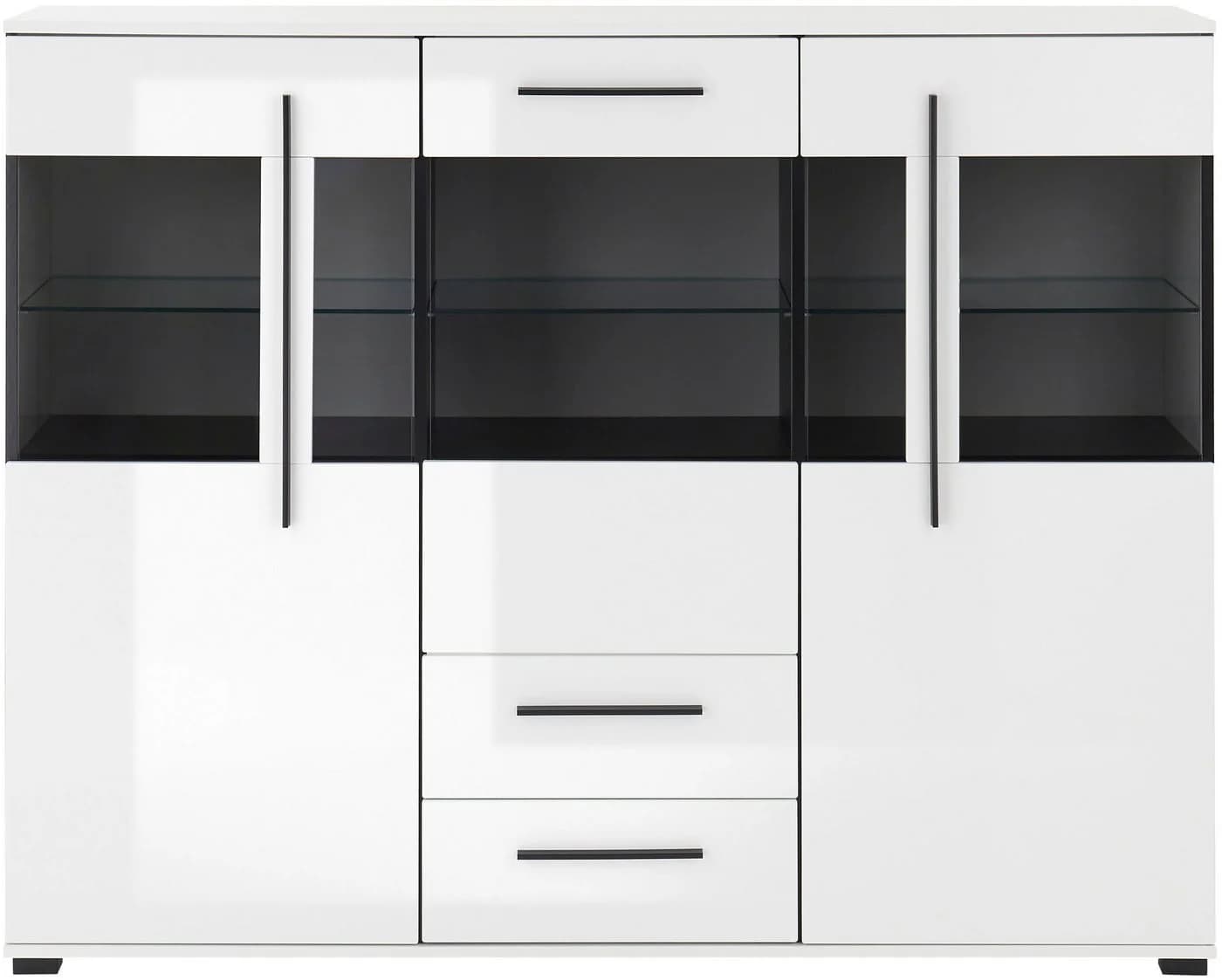 HOME AFFAIRE Highboard Cantara Weiß Moderner Schrank Vitrine - Bild 5