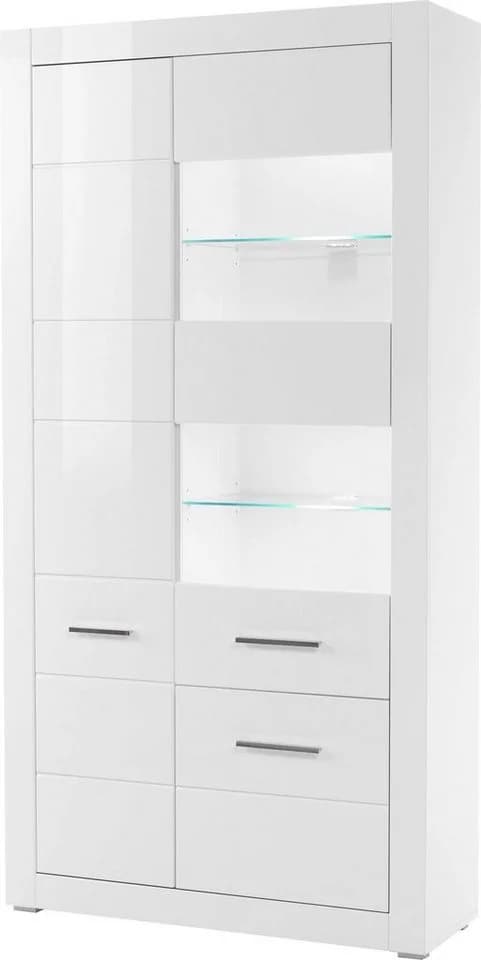 HOME AFFAIRE Vitrine BIANCO Weiß Hochglanz Matt 3 Türen - Bild 2