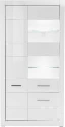 HOME AFFAIRE Vitrine BIANCO Weiß Hochglanz Matt 3 Türen Bild 3